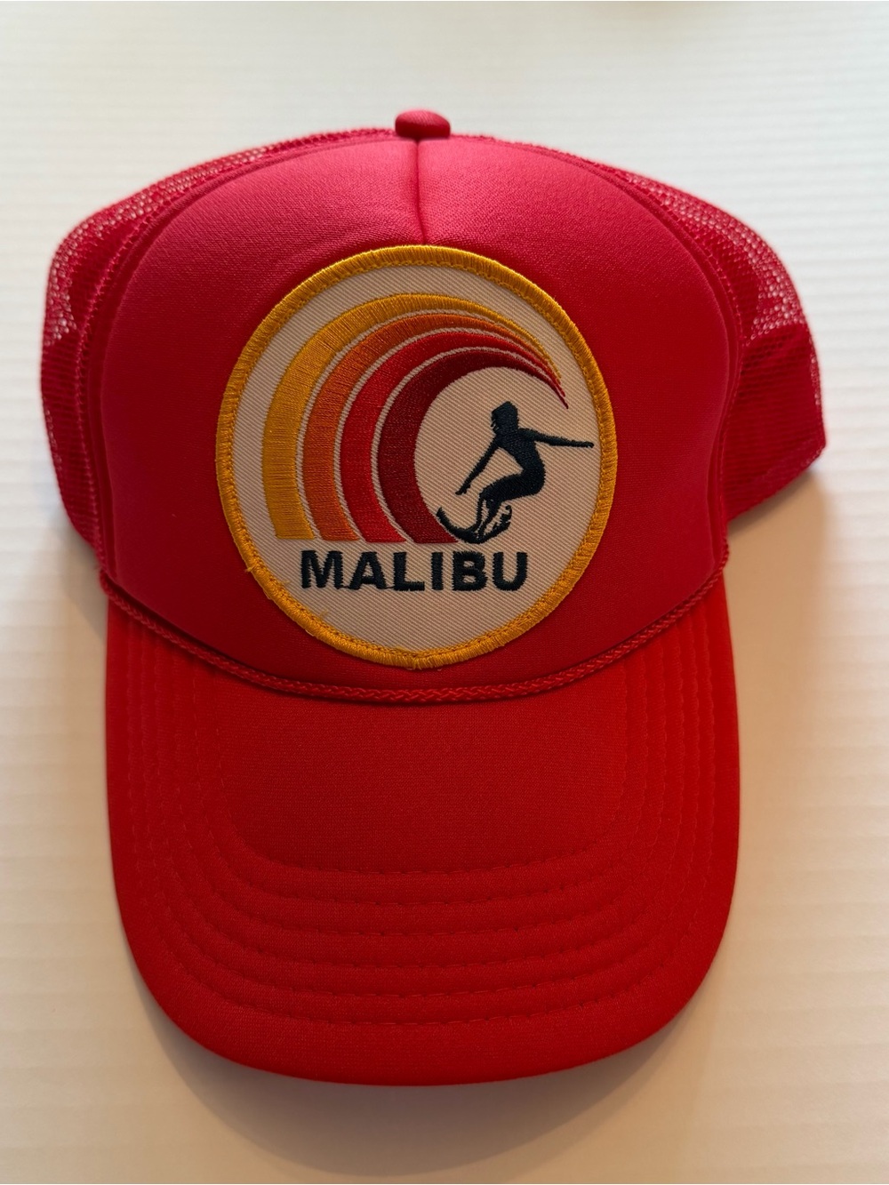 Aviator Nation Malibu Red Mesh Trucker Hat